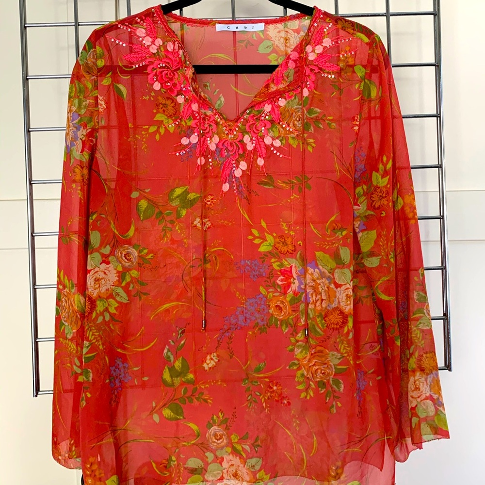 Cabi Silk Embroidered Tunic